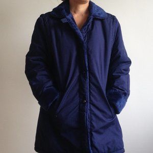 VINTAGE Snow Ball - Blue Faux Fur Winter Coat
